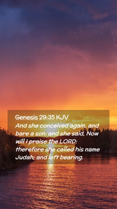 Picture 02 - Genesis 29:35 KJV Mobile Phone Wallpaper - And she conceived again, and bare a son: and she - Mobile Bible Verse Wallpaper