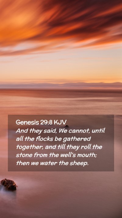 Picture 02 - Genesis 29:8 KJV Mobile Phone Wallpaper - And they said, We cannot, until all the flocks be - Mobile Bible Verse Wallpaper
