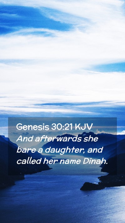 Picture 02 - Genesis 30:21 KJV Mobile Phone Wallpaper - And afterwards she bare a daughter, and called - Mobile Bible Verse Wallpaper