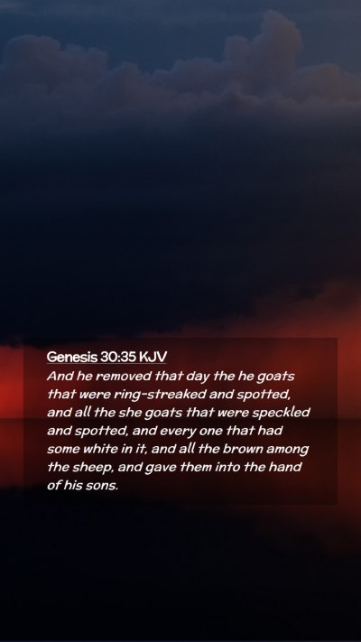 Picture 02 - Genesis 30:35 KJV Mobile Phone Wallpaper - And he removed that day the he goats that were - Mobile Bible Verse Wallpaper