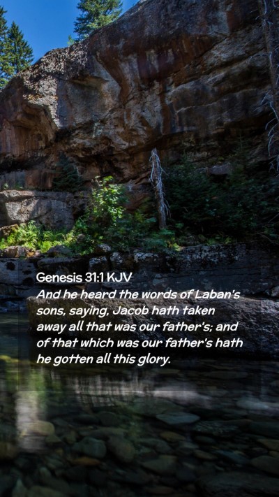 Picture 02 - Genesis 31:1 KJV Mobile Phone Wallpaper - And he heard the words of Laban's sons, saying, - Mobile Bible Verse Wallpaper