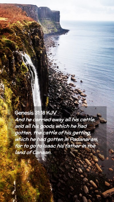 Picture 02 - Genesis 31:18 KJV Mobile Phone Wallpaper - And he carried away all his cattle, and all his - Mobile Bible Verse Wallpaper