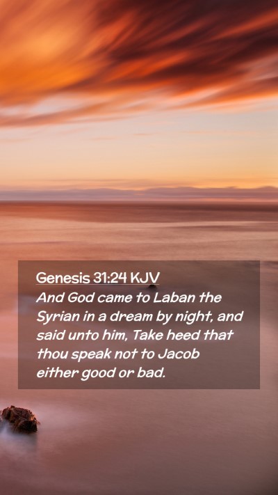 Picture 02 - Genesis 31:24 KJV Mobile Phone Wallpaper - And God came to Laban the Syrian in a dream by - Mobile Bible Verse Wallpaper
