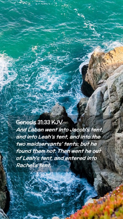 Picture 02 - Genesis 31:33 KJV Mobile Phone Wallpaper - And Laban went into Jacob's tent, and into Leah's - Mobile Bible Verse Wallpaper