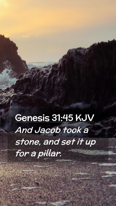 Picture 02 - Genesis 31:45 KJV Mobile Phone Wallpaper - And Jacob took a stone, and set it up for a - Mobile Bible Verse Wallpaper