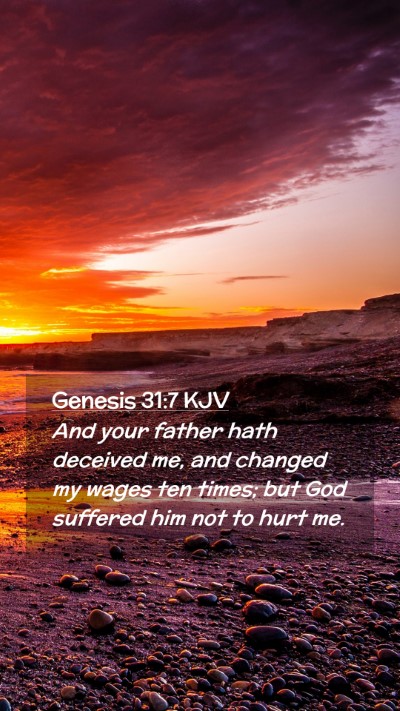 Picture 02 - Genesis 31:7 KJV Mobile Phone Wallpaper - And your father hath deceived me, and changed my - Mobile Bible Verse Wallpaper