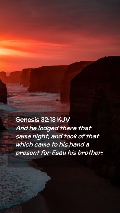 Picture 02 - Genesis 32:13 KJV Mobile Phone Wallpaper - And he lodged there that same night; and took of - Mobile Bible Verse Wallpaper