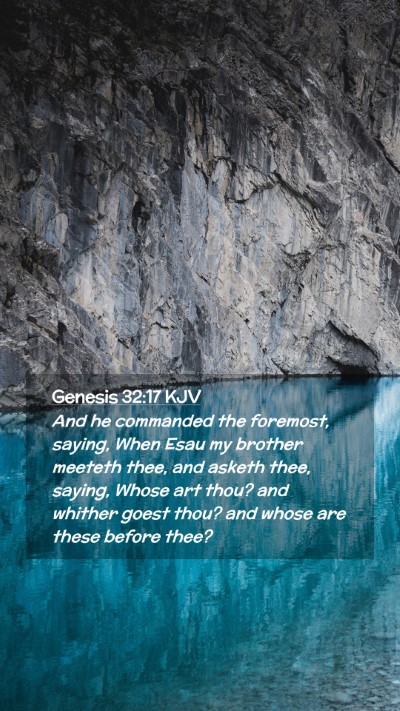 Picture 02 - Genesis 32:17 KJV Mobile Phone Wallpaper - And he commanded the foremost, saying, When Esau - Mobile Bible Verse Wallpaper