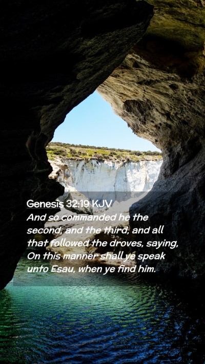 Picture 02 - Genesis 32:19 KJV Mobile Phone Wallpaper - And so commanded he the second, and the third, - Mobile Bible Verse Wallpaper