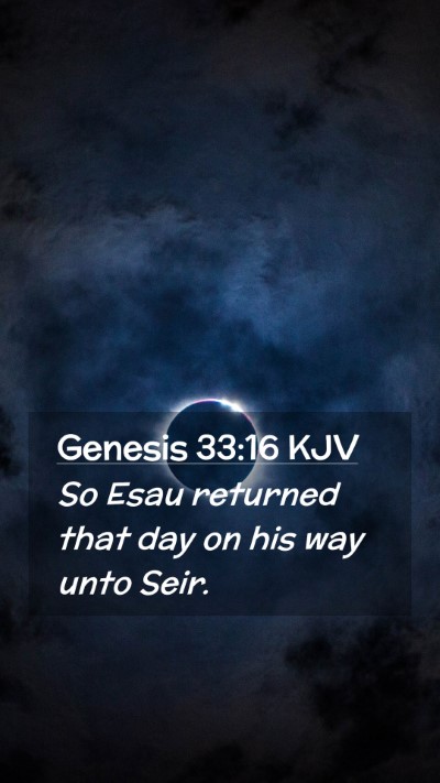 Picture 02 - Genesis 33:16 KJV Mobile Phone Wallpaper - So Esau returned that day on his way unto - Mobile Bible Verse Wallpaper