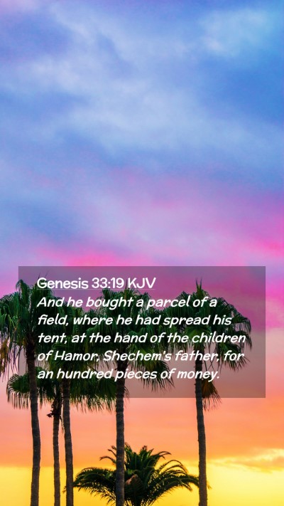 Picture 02 - Genesis 33:19 KJV Mobile Phone Wallpaper - And he bought a parcel of a field, where he had - Mobile Bible Verse Wallpaper