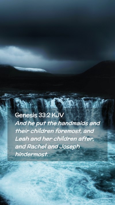 Picture 02 - Genesis 33:2 KJV Mobile Phone Wallpaper - And he put the handmaids and their children - Mobile Bible Verse Wallpaper