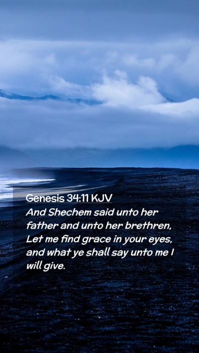 Picture 02 - Genesis 34:11 KJV Mobile Phone Wallpaper - And Shechem said unto her father and unto her - Mobile Bible Verse Wallpaper