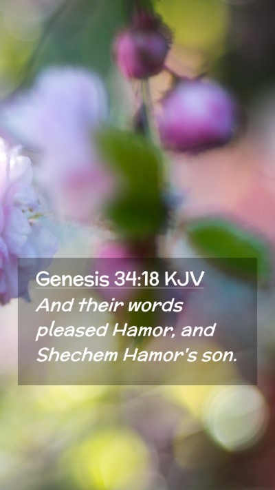 Picture 02 - Genesis 34:18 KJV Mobile Phone Wallpaper - And their words pleased Hamor, and Shechem - Mobile Bible Verse Wallpaper
