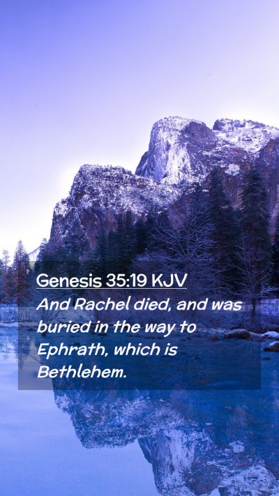 Picture 02 - Genesis 35:19 KJV Mobile Phone Wallpaper - And Rachel died, and was buried in the way to - Mobile Bible Verse Wallpaper