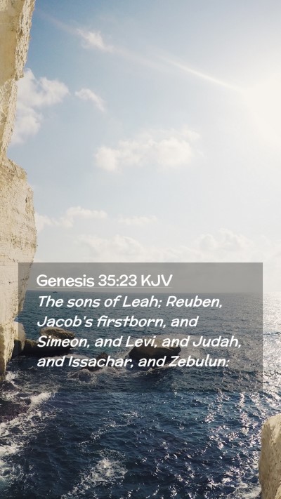 Picture 02 - Genesis 35:23 KJV Mobile Phone Wallpaper - The sons of Leah; Reuben, Jacob's firstborn, and - Mobile Bible Verse Wallpaper