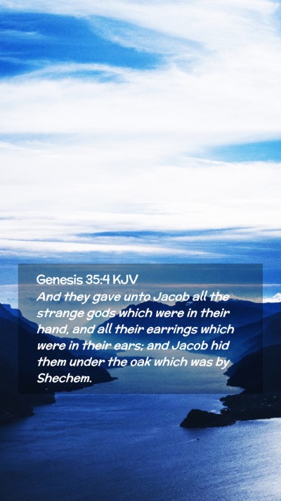 Picture 02 - Genesis 35:4 KJV Mobile Phone Wallpaper - And they gave unto Jacob all the strange gods - Mobile Bible Verse Wallpaper