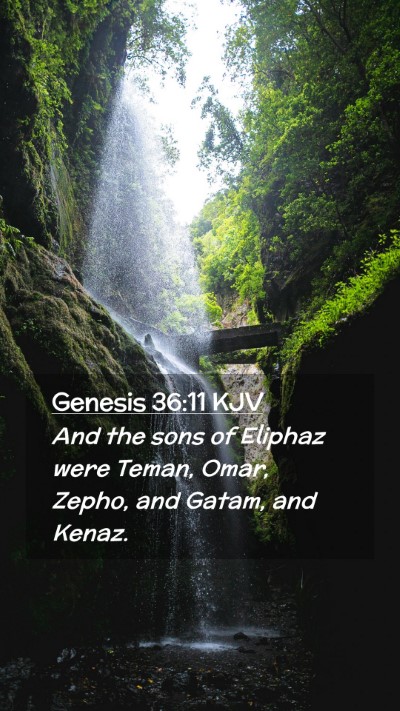 Picture 02 - Genesis 36:11 KJV Mobile Phone Wallpaper - And the sons of Eliphaz were Teman, Omar, Zepho, - Mobile Bible Verse Wallpaper