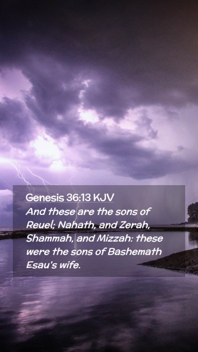 Picture 02 - Genesis 36:13 KJV Mobile Phone Wallpaper - And these are the sons of Reuel; Nahath, and - Mobile Bible Verse Wallpaper
