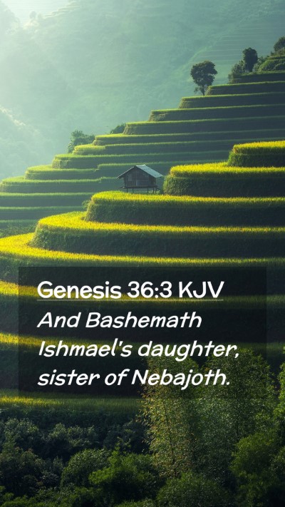 Picture 02 - Genesis 36:3 KJV Mobile Phone Wallpaper - And Bashemath Ishmael's daughter, sister of - Mobile Bible Verse Wallpaper