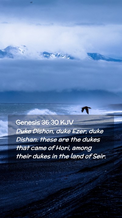 Picture 02 - Genesis 36:30 KJV Mobile Phone Wallpaper - Duke Dishon, duke Ezer, duke Dishan: these are - Mobile Bible Verse Wallpaper