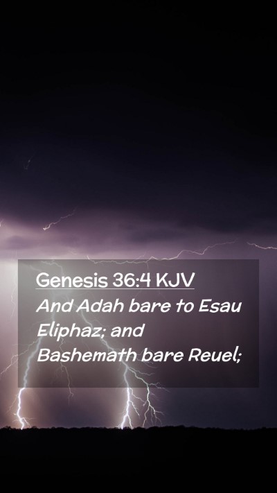 Picture 02 - Genesis 36:4 KJV Mobile Phone Wallpaper - And Adah bare to Esau Eliphaz; and Bashemath bare - Mobile Bible Verse Wallpaper