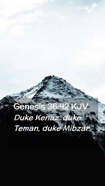Picture 02 - Genesis 36:42 KJV Mobile Phone Wallpaper - Duke Kenaz, duke Teman, duke - Mobile Bible Verse Wallpaper