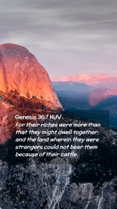 Picture 02 - Genesis 36:7 KJV Mobile Phone Wallpaper - For their riches were more than that they might - Mobile Bible Verse Wallpaper