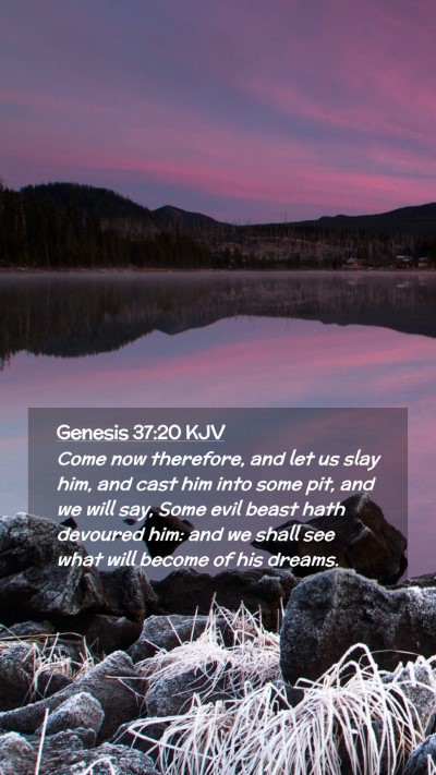 Picture 02 - Genesis 37:20 KJV Mobile Phone Wallpaper - Come now therefore, and let us slay him, and cast - Mobile Bible Verse Wallpaper