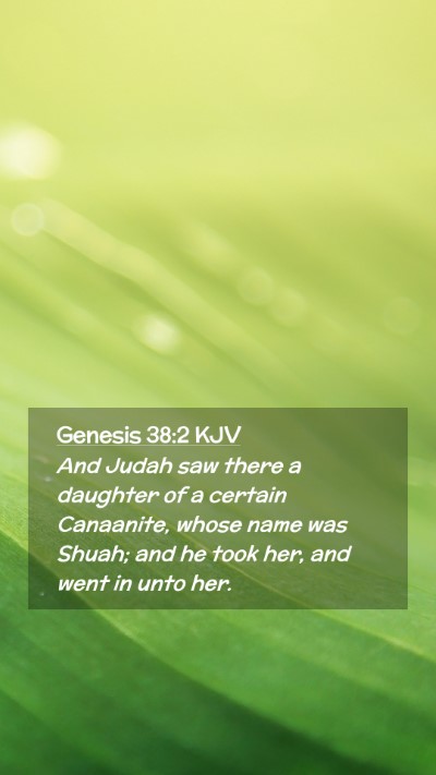 Picture 02 - Genesis 38:2 KJV Mobile Phone Wallpaper - And Judah saw there a daughter of a certain - Mobile Bible Verse Wallpaper