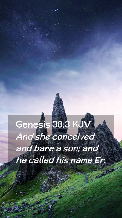 Picture 02 - Genesis 38:3 KJV Mobile Phone Wallpaper - And she conceived, and bare a son; and he called - Mobile Bible Verse Wallpaper