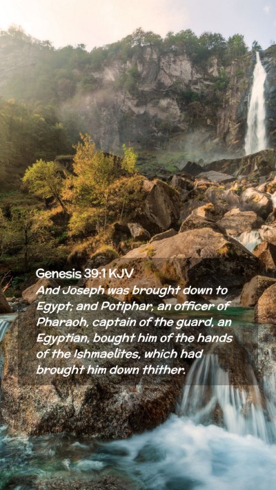Picture 02 - Genesis 39:1 KJV Mobile Phone Wallpaper - And Joseph was brought down to Egypt; and - Mobile Bible Verse Wallpaper
