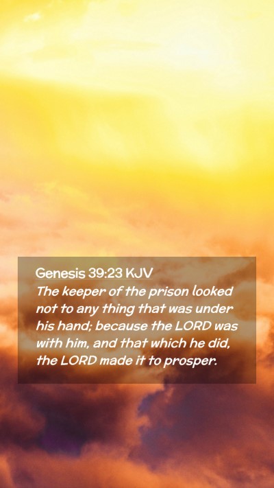 Picture 02 - Genesis 39:23 KJV Mobile Phone Wallpaper - The keeper of the prison looked not to any thing - Mobile Bible Verse Wallpaper