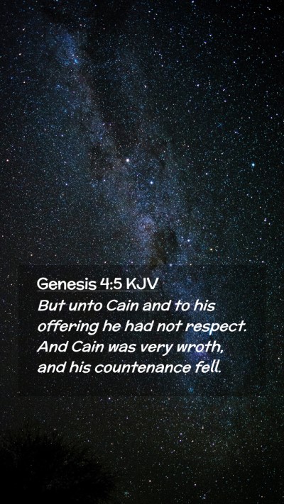 Picture 02 - Genesis 4:5 KJV Mobile Phone Wallpaper - But unto Cain and to his offering he had not - Mobile Bible Verse Wallpaper
