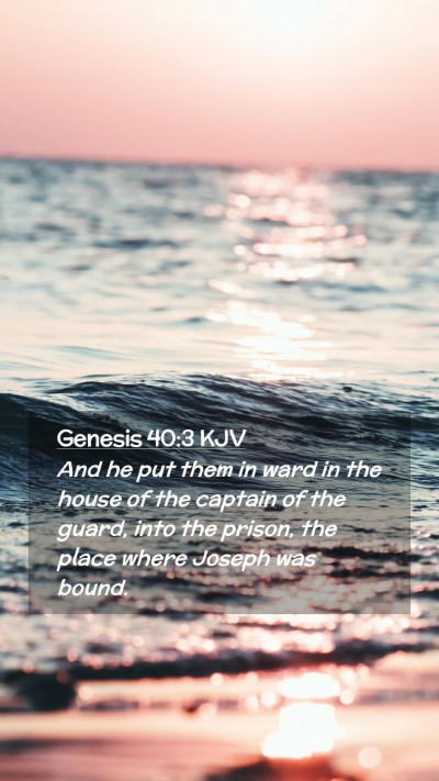 Picture 02 - Genesis 40:3 KJV Mobile Phone Wallpaper - And he put them in ward in the house of the - Mobile Bible Verse Wallpaper