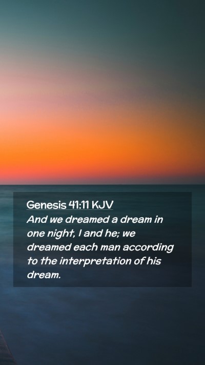 Picture 02 - Genesis 41:11 KJV Mobile Phone Wallpaper - And we dreamed a dream in one night, I and he; we - Mobile Bible Verse Wallpaper