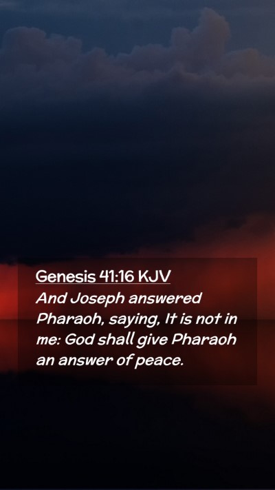 Picture 02 - Genesis 41:16 KJV Mobile Phone Wallpaper - And Joseph answered Pharaoh, saying, It is not in - Mobile Bible Verse Wallpaper