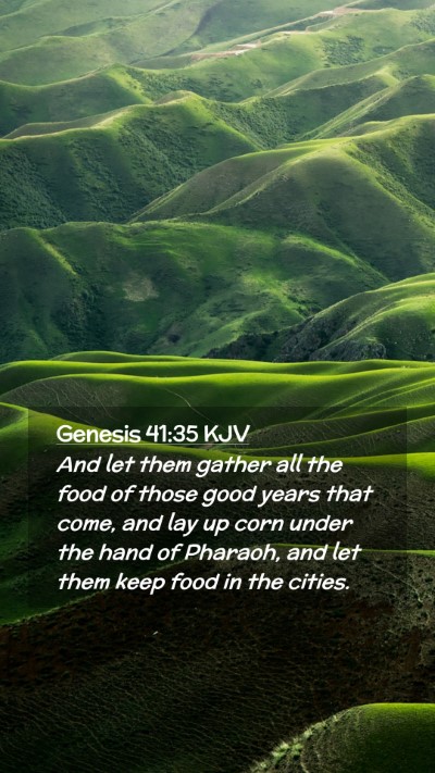 Picture 02 - Genesis 41:35 KJV Mobile Phone Wallpaper - And let them gather all the food of those good - Mobile Bible Verse Wallpaper