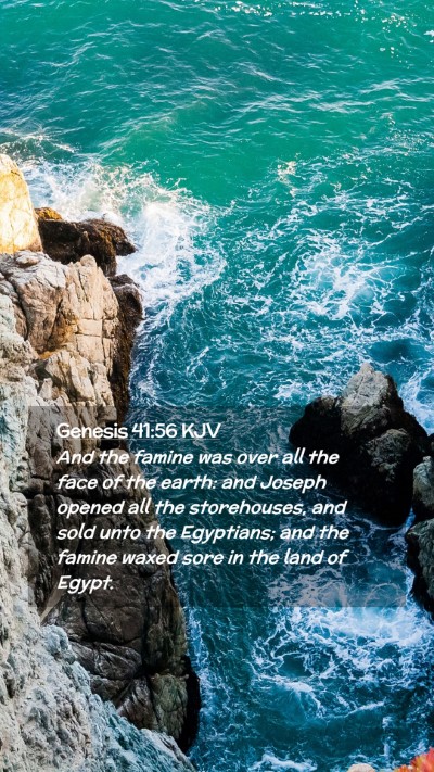 Picture 02 - Genesis 41:56 KJV Mobile Phone Wallpaper - And the famine was over all the face of the - Mobile Bible Verse Wallpaper