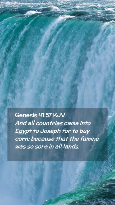 Picture 02 - Genesis 41:57 KJV Mobile Phone Wallpaper - And all countries came into Egypt to Joseph for - Mobile Bible Verse Wallpaper