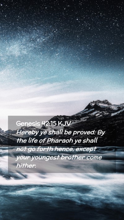 Picture 02 - Genesis 42:15 KJV Mobile Phone Wallpaper - Hereby ye shall be proved: By the life of Pharaoh - Mobile Bible Verse Wallpaper