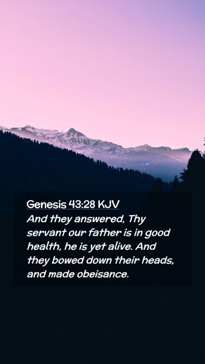 Picture 02 - Genesis 43:28 KJV Mobile Phone Wallpaper - And they answered, Thy servant our father is in - Mobile Bible Verse Wallpaper