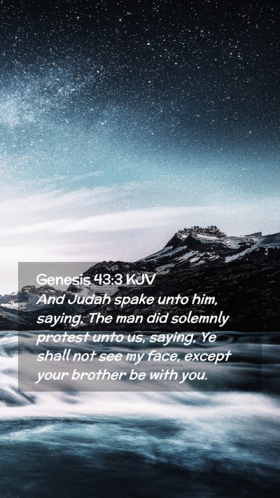 Picture 02 - Genesis 43:3 KJV Mobile Phone Wallpaper - And Judah spake unto him, saying, The man did - Mobile Bible Verse Wallpaper