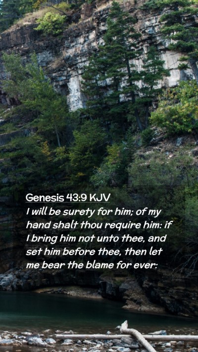 Picture 02 - Genesis 43:9 KJV Mobile Phone Wallpaper - I will be surety for him; of my hand shalt thou - Mobile Bible Verse Wallpaper