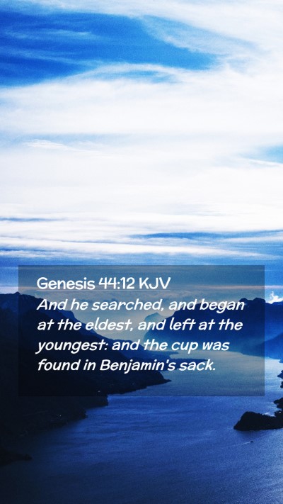 Picture 02 - Genesis 44:12 KJV Mobile Phone Wallpaper - And he searched, and began at the eldest, and - Mobile Bible Verse Wallpaper