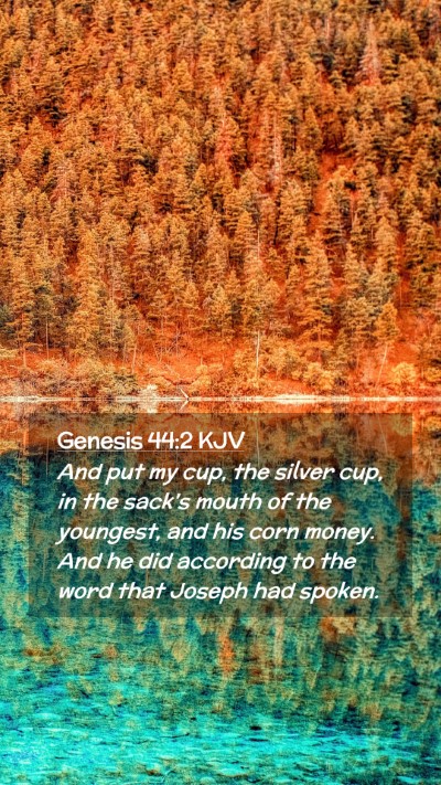 Picture 02 - Genesis 44:2 KJV Mobile Phone Wallpaper - And put my cup, the silver cup, in the sack's - Mobile Bible Verse Wallpaper