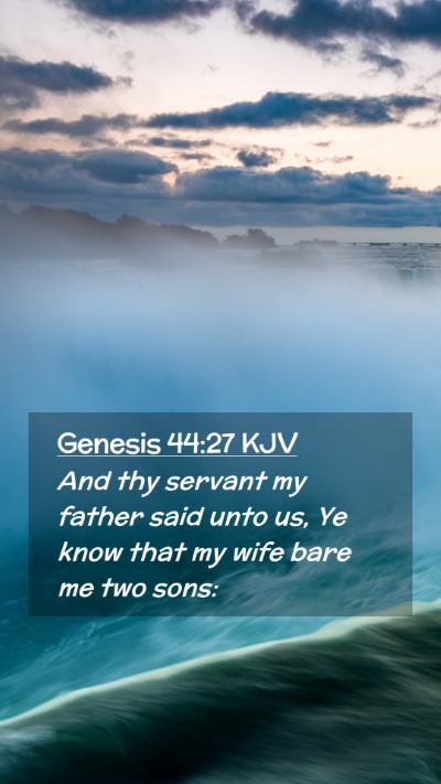 Picture 02 - Genesis 44:27 KJV Mobile Phone Wallpaper - And thy servant my father said unto us, Ye know - Mobile Bible Verse Wallpaper