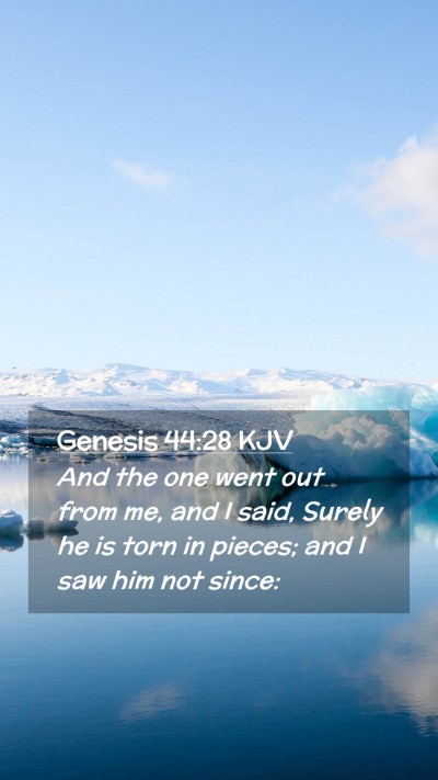 Picture 02 - Genesis 44:28 KJV Mobile Phone Wallpaper - And the one went out from me, and I said, Surely - Mobile Bible Verse Wallpaper