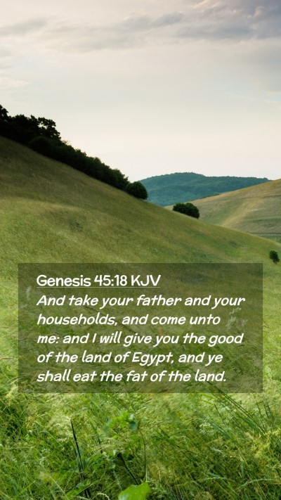 Picture 02 - Genesis 45:18 KJV Mobile Phone Wallpaper - And take your father and your households, and - Mobile Bible Verse Wallpaper