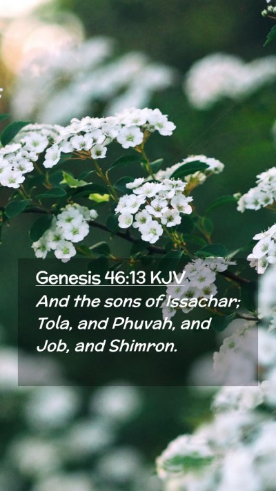 Picture 02 - Genesis 46:13 KJV Mobile Phone Wallpaper - And the sons of Issachar; Tola, and Phuvah, and - Mobile Bible Verse Wallpaper